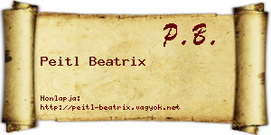 Peitl Beatrix névjegykártya